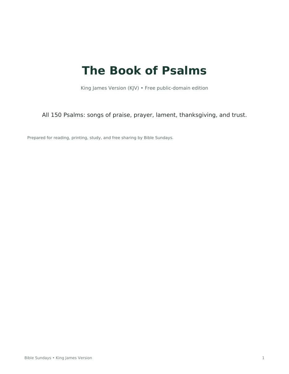 Page 1 preview of Book of Psalms PDF