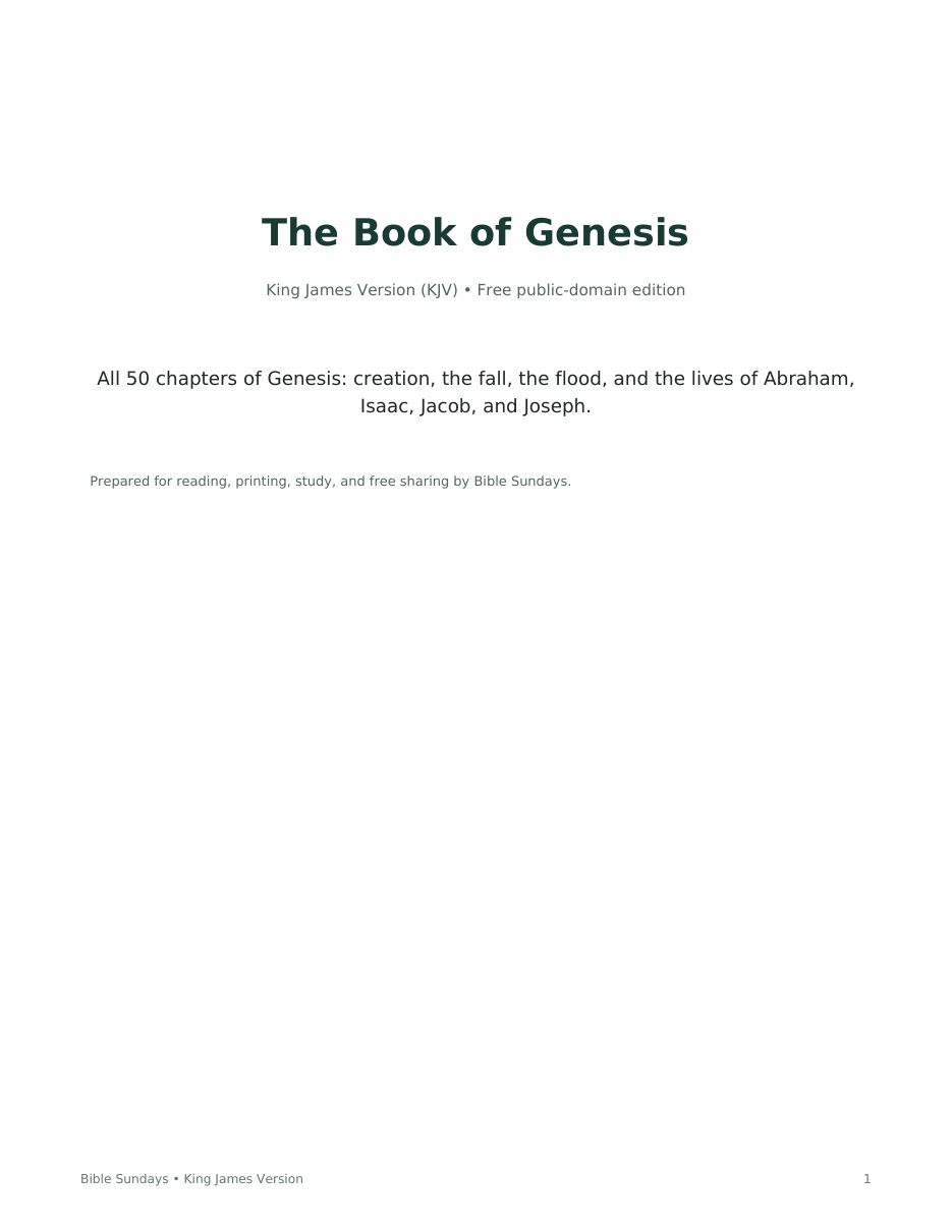 Page 1 preview of Genesis PDF
