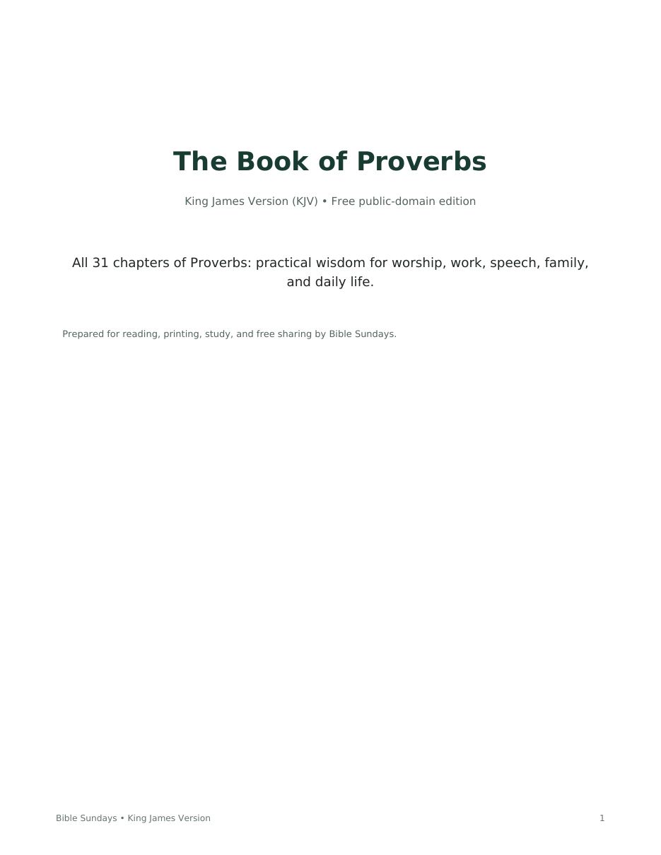 Page 1 preview of Proverbs PDF