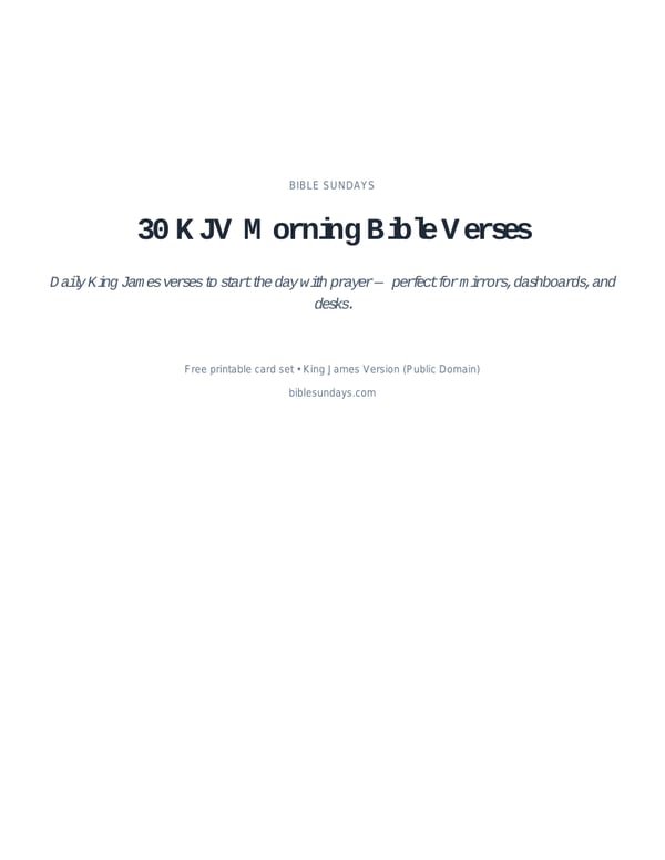 Preview of page 1 of 30 KJV Morning Bible Verses