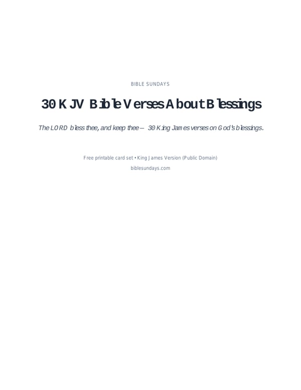 Preview of page 1 of 30 KJV Bible Verses About Blessings