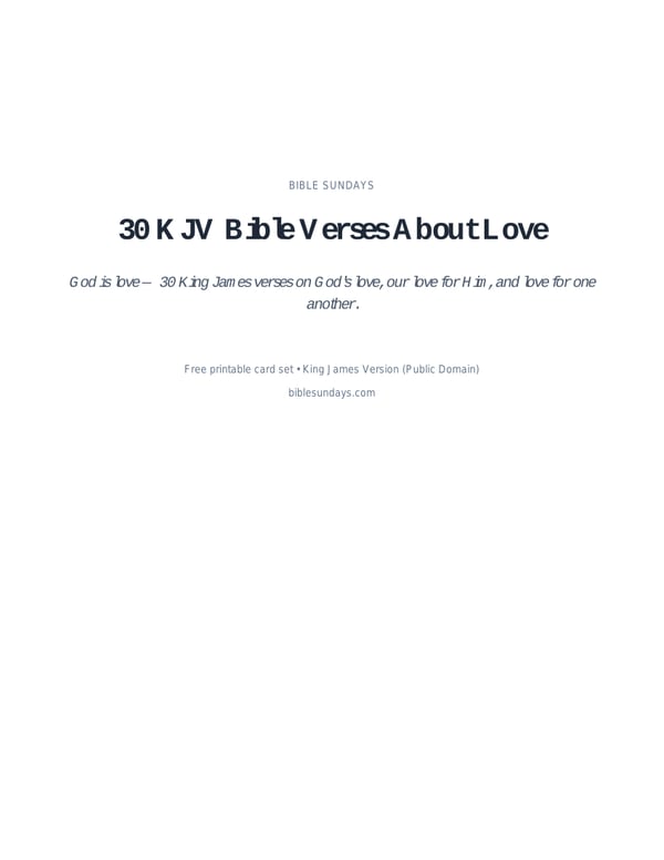 Preview of page 1 of 30 KJV Bible Verses About Love