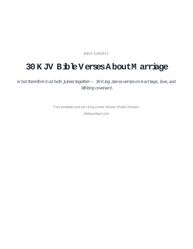 Preview of page 1 of 30 KJV Bible Verses About Marriage