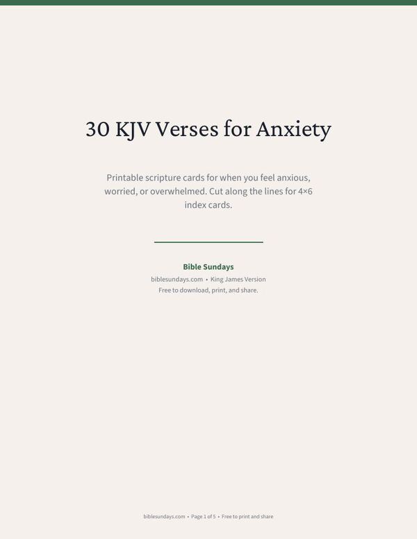 Preview of page 1 of 30 KJV Bible Verses for Anxiety