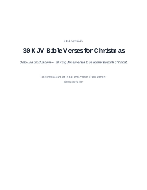 Preview of page 1 of 30 KJV Bible Verses for Christmas
