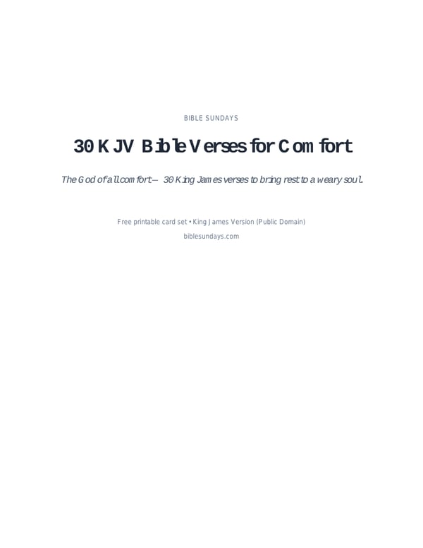 Preview of page 1 of 30 KJV Bible Verses for Comfort