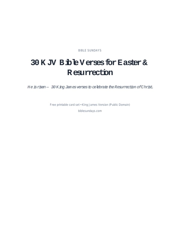 Preview of page 1 of 30 KJV Bible Verses for Easter & Resurrection