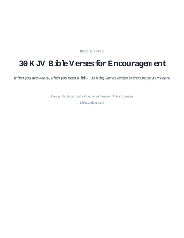 Preview of page 1 of 30 KJV Bible Verses for Encouragement
