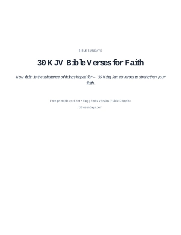 Preview of page 1 of 30 KJV Bible Verses for Faith