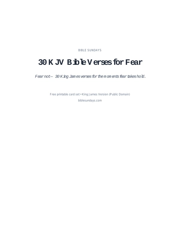 Preview of page 1 of 30 KJV Bible Verses for Fear