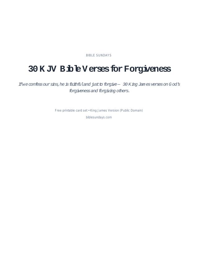 Preview of page 1 of 30 KJV Bible Verses for Forgiveness