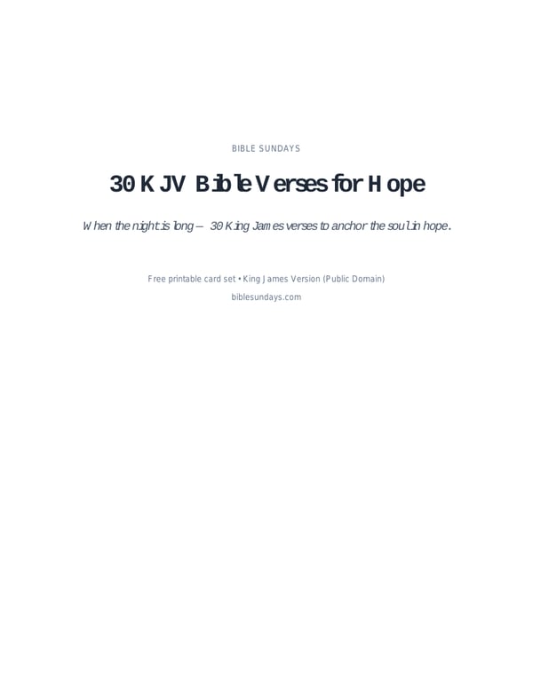 Preview of page 1 of 30 KJV Bible Verses for Hope