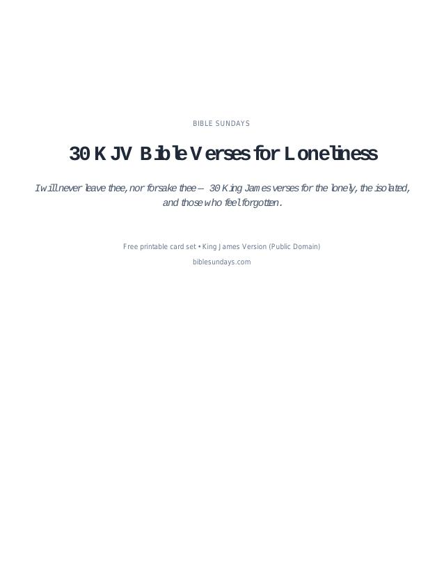 Preview of page 1 of 30 KJV Bible Verses for Loneliness