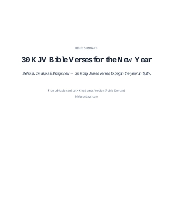 Preview of page 1 of 30 KJV Bible Verses for the New Year