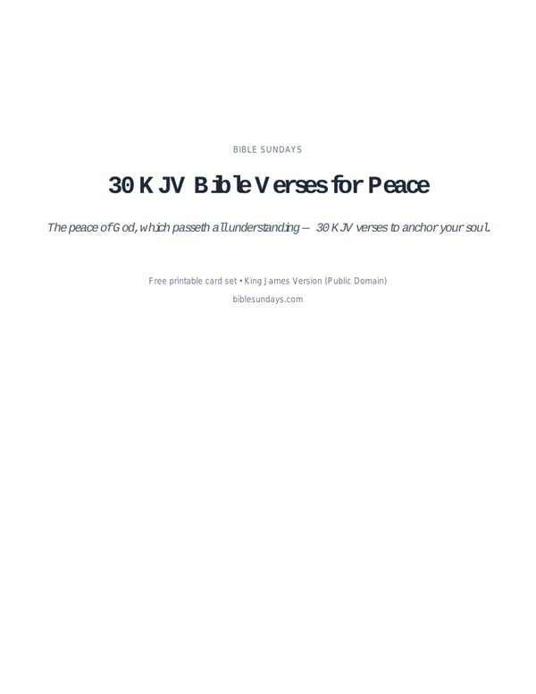 Preview of page 1 of 30 KJV Bible Verses for Peace