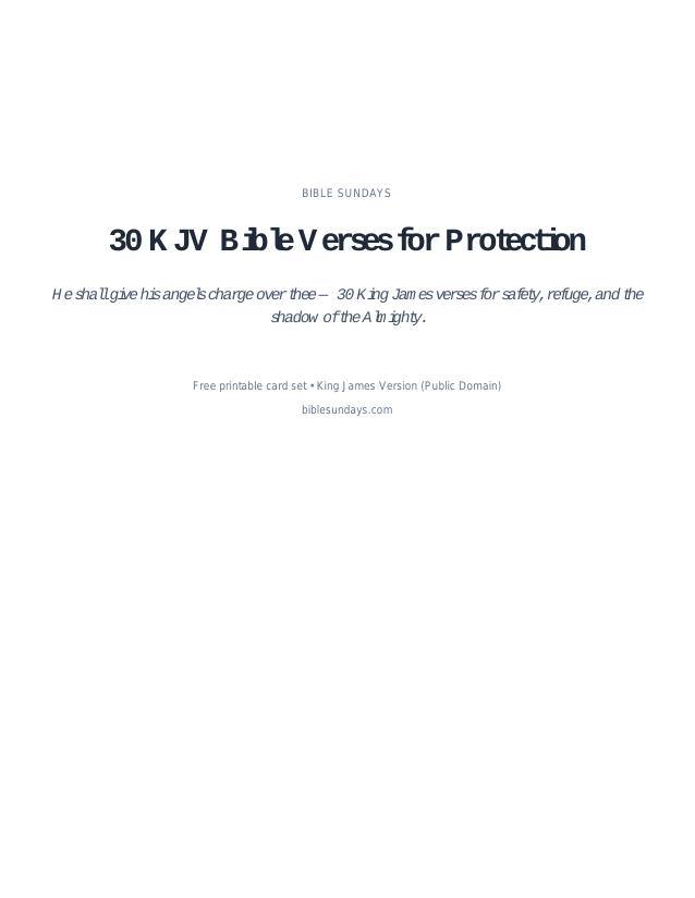 Preview of page 1 of 30 KJV Bible Verses for Protection