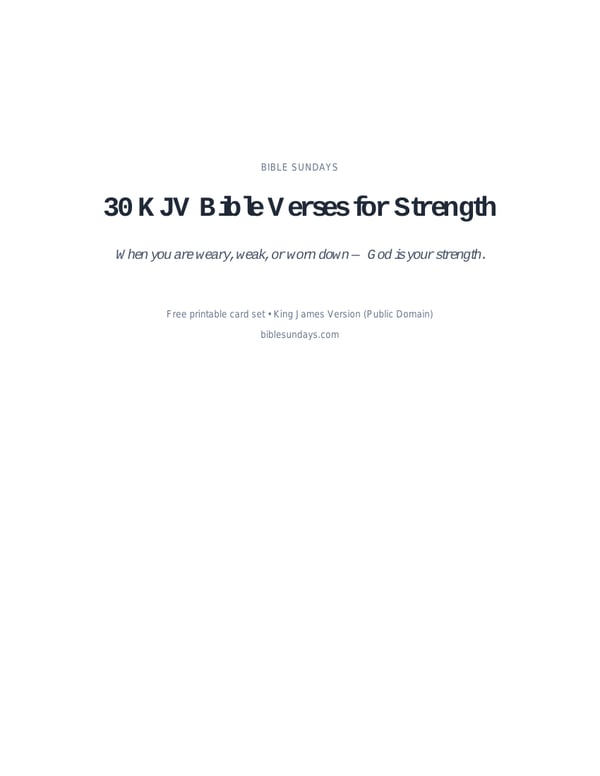 Preview of page 1 of 30 KJV Bible Verses for Strength