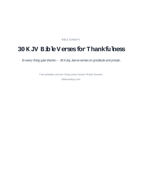 Preview of page 1 of 30 KJV Bible Verses for Thankfulness