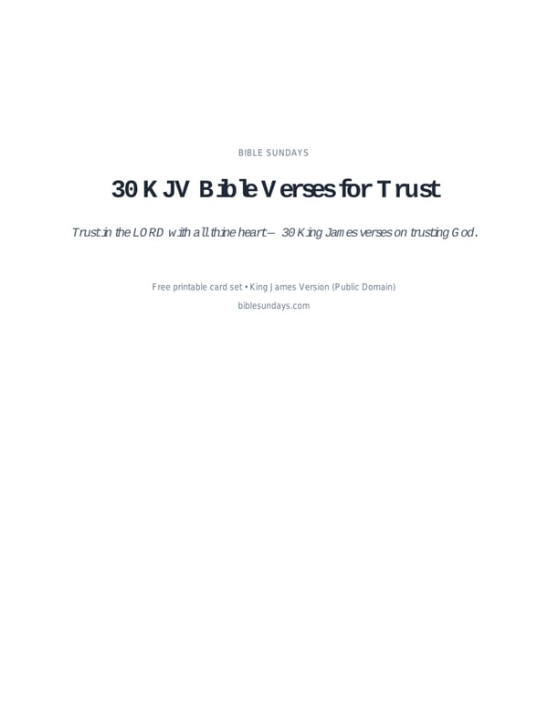 Preview of page 1 of 30 KJV Bible Verses for Trust