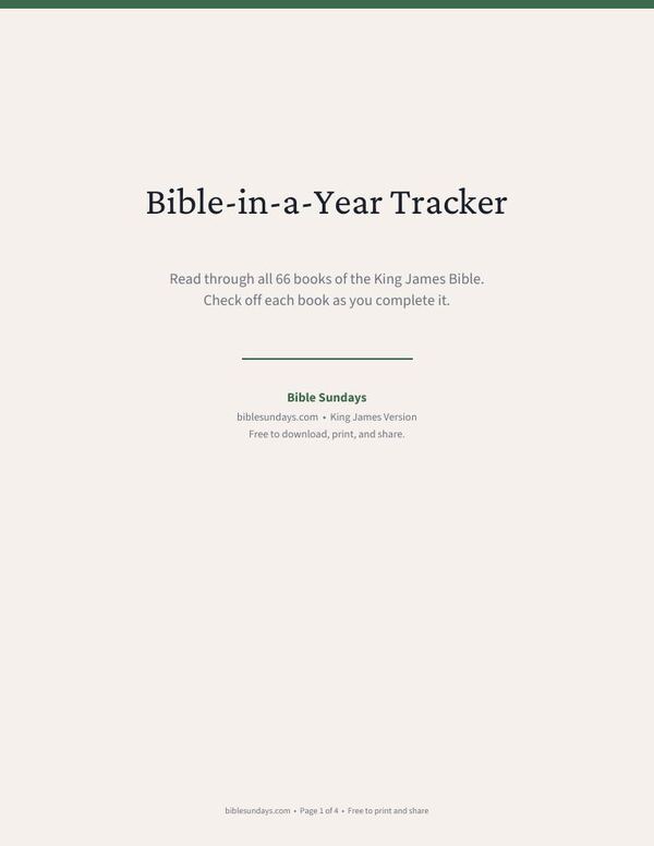 Preview of page 1 of Bible-in-a-Year Reading Tracker