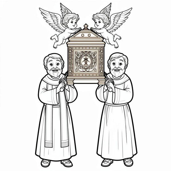 Preview of page 1 of Ark of the Covenant Coloring Page