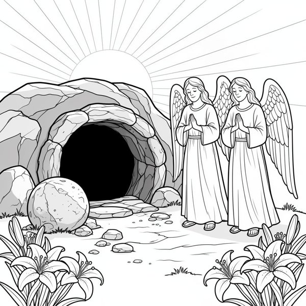 Preview of The Empty Tomb Coloring Page