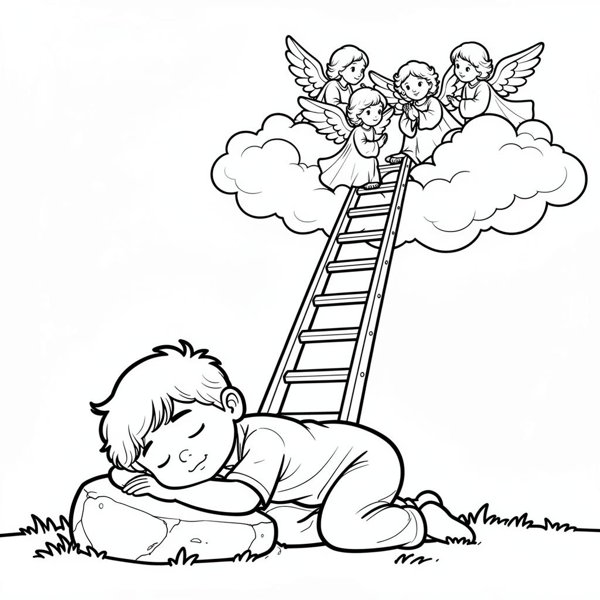 Preview of Jacob's Ladder Coloring Page