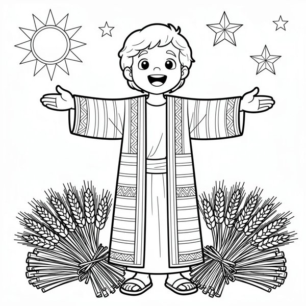 Preview of Joseph's Coat of Many Colors Coloring Page