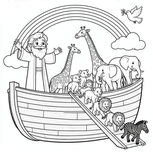 Preview of Noah's Ark Coloring Page
