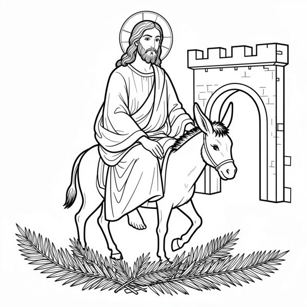 Preview of Palm Sunday Coloring Page