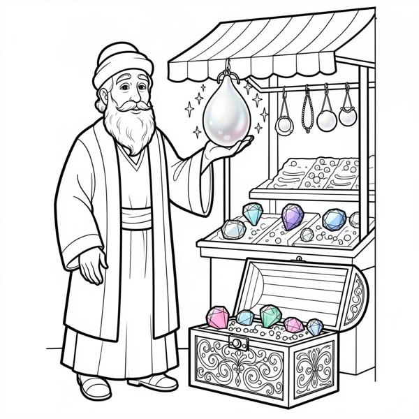 Preview of The Pearl of Great Price Coloring Page