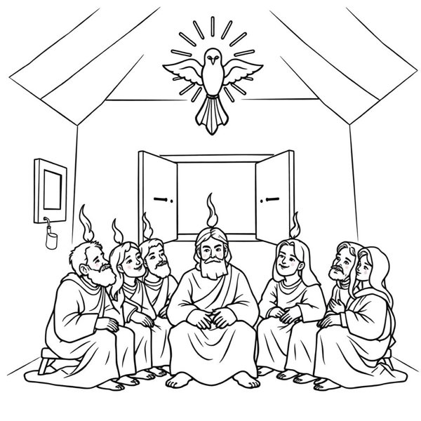 Preview of Pentecost Coloring Page