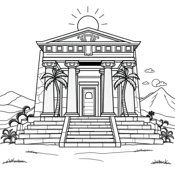 Preview of Solomon's Temple Coloring Page