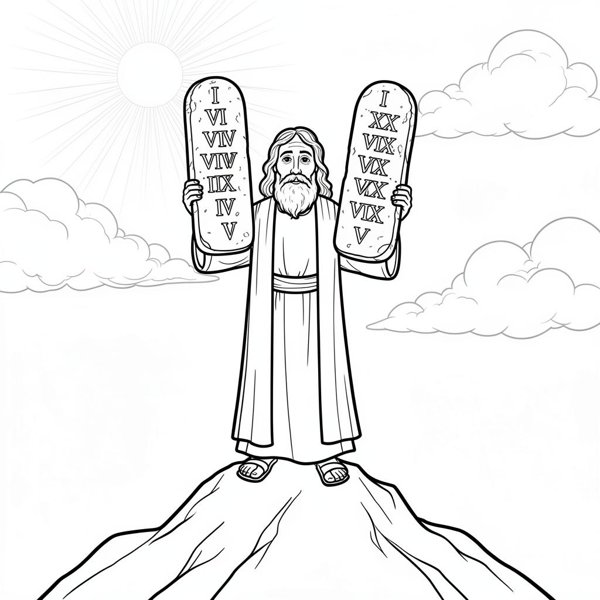 Preview of Ten Commandments Coloring Page