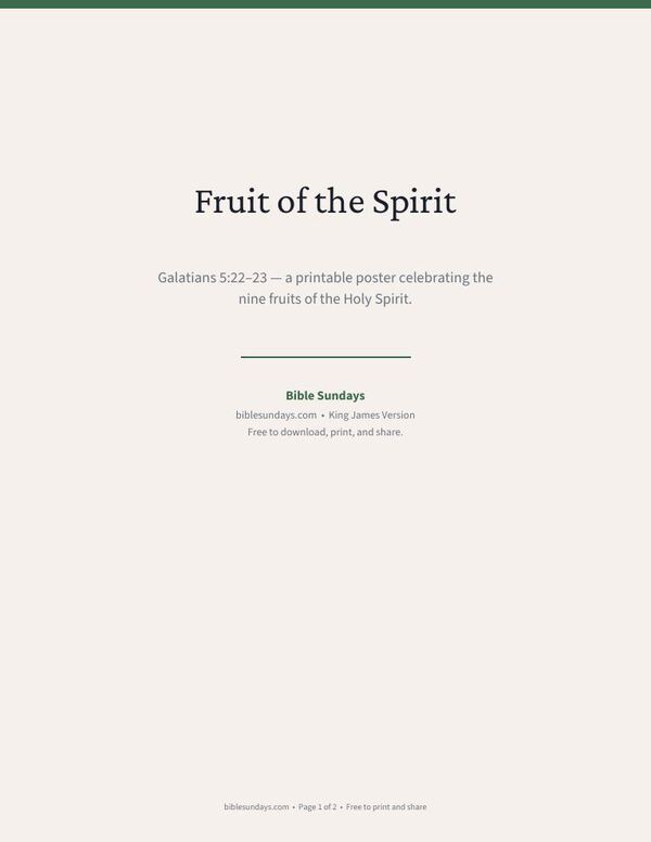 Preview of page 1 of Fruit of the Spirit Printable Poster