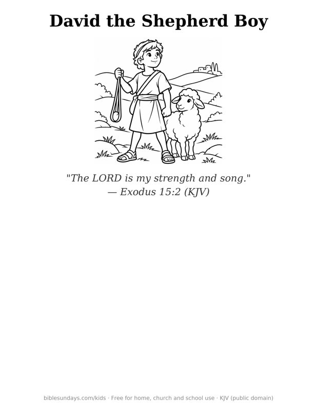 Preview of David the Shepherd Boy coloring page
