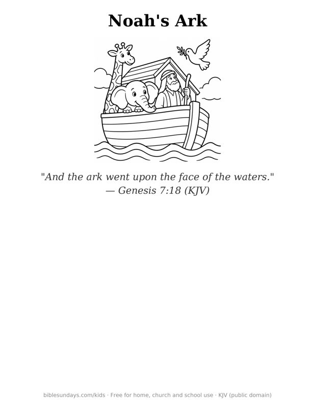 Preview of Noah's Ark coloring page