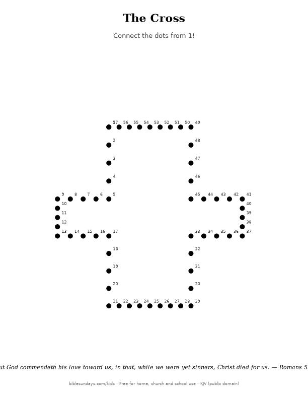 Preview of the printable The Cross — Connect the Dots page
