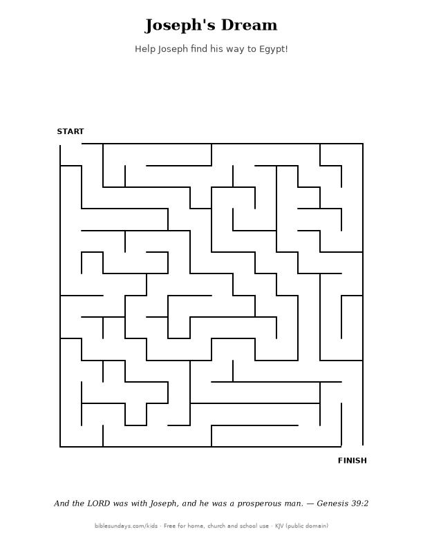 Preview of the printable Joseph's Coat of Many Colours Maze