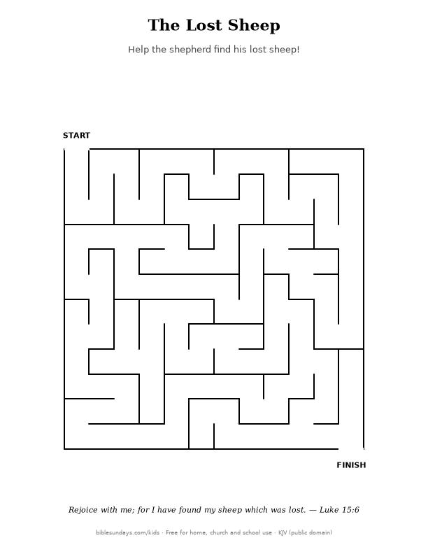 Preview of the printable The Lost Sheep Maze