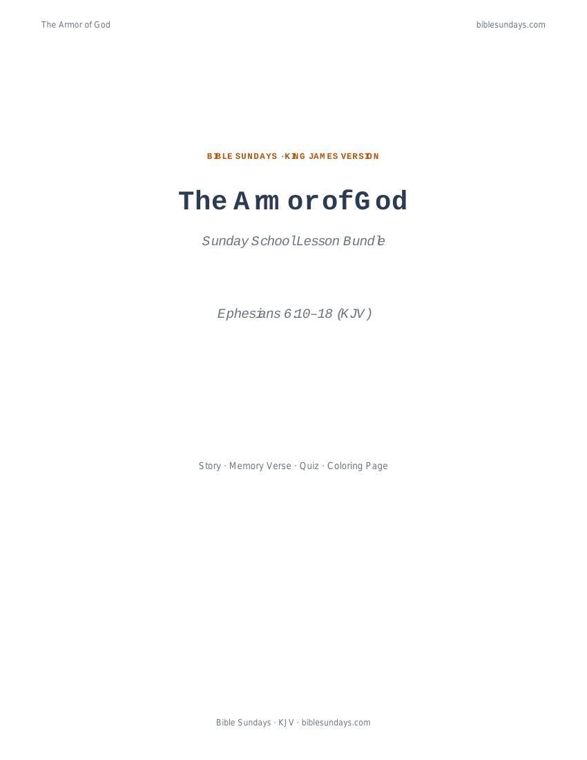 Preview cover of The Armor of God — Sunday School Lesson Bundle