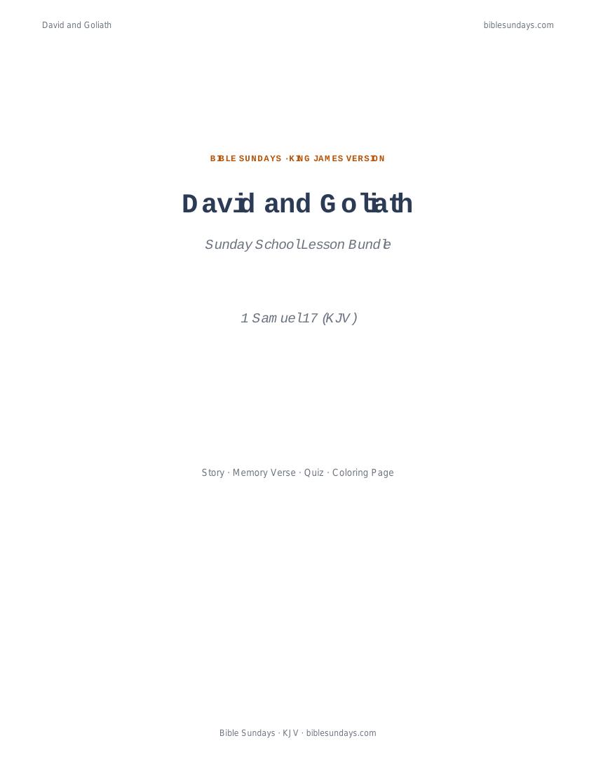 Preview cover of David and Goliath — Sunday School Lesson Bundle