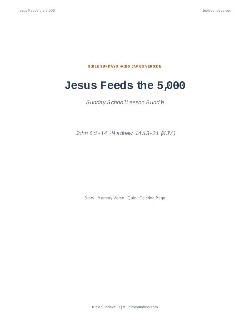 Preview cover of Feeding the 5,000 — Sunday School Lesson Bundle
