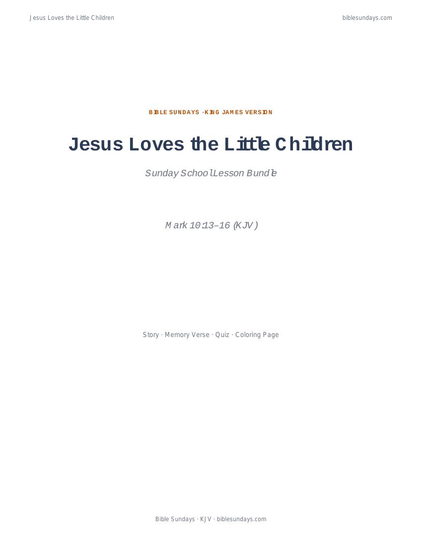Preview cover of Jesus Loves the Little Children — Sunday School Lesson Bundle