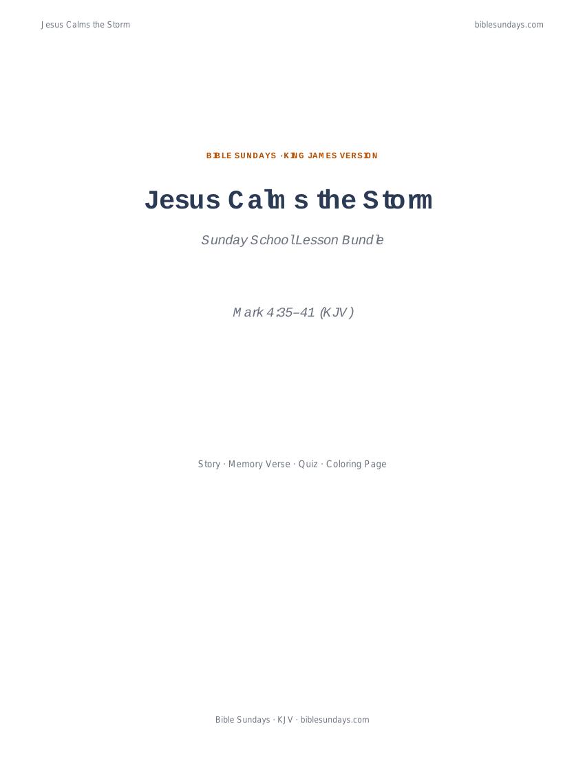 Preview cover of Jesus Calms the Storm — Sunday School Lesson Bundle