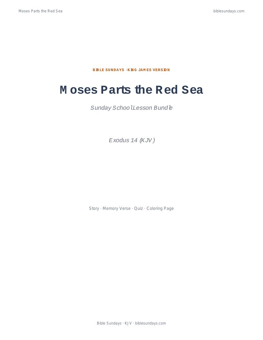 Preview cover of Moses Parts the Red Sea — Sunday School Lesson Bundle