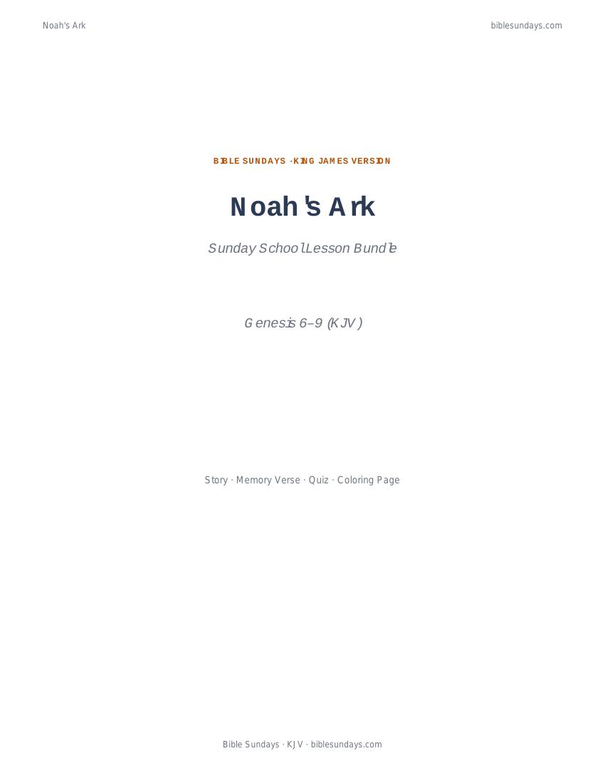 Preview cover of Noah's Ark — Sunday School Lesson Bundle