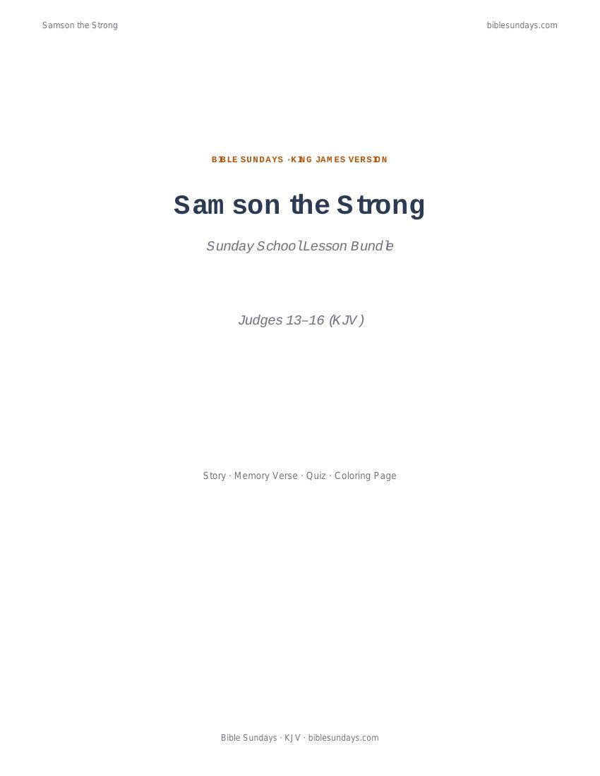 Preview cover of Samson the Strong — Sunday School Lesson Bundle