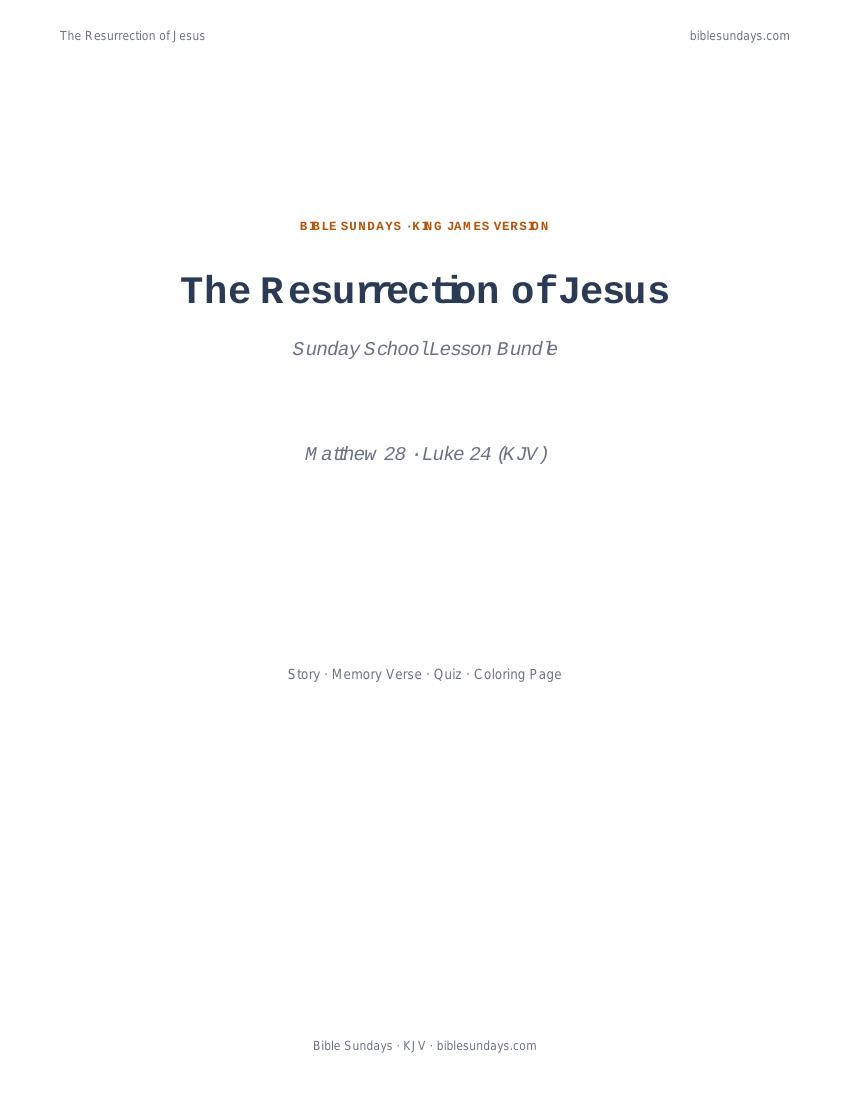 Preview cover of The Resurrection — Sunday School Lesson Bundle