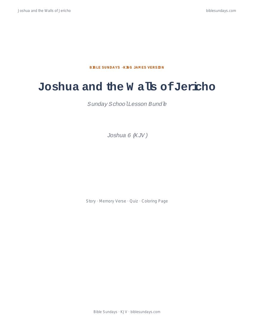 Preview cover of Joshua and the Walls of Jericho — Sunday School Lesson Bundle